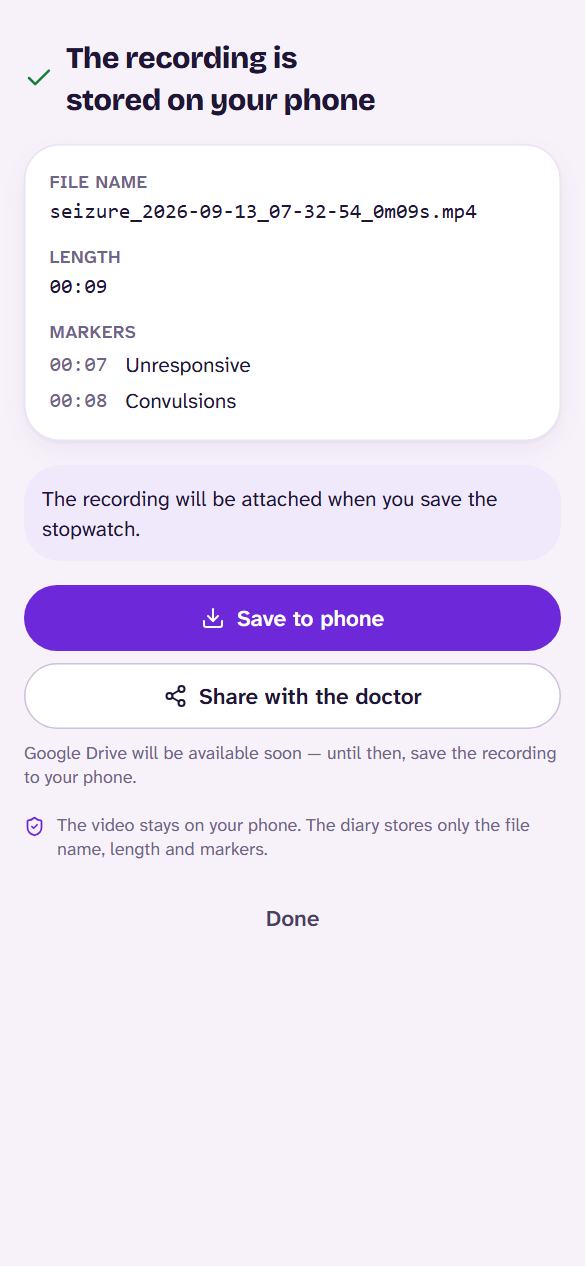 The video stays on your phone